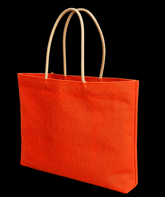 DESHKARI Handmakers Natural Jute Hand carry Women's Purse Pack of 2 Beige Orange