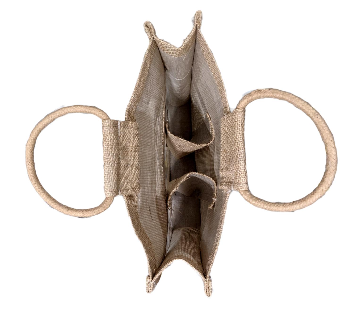 Sustainable Natural Jute Wine Bottle Bag for Cocktail Party for 3 Bottle