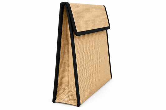 Handmakers Jute Document Bag 14 x 10 Inch | Eco-Friendly File & Office Folder Pouch with Flap Closure