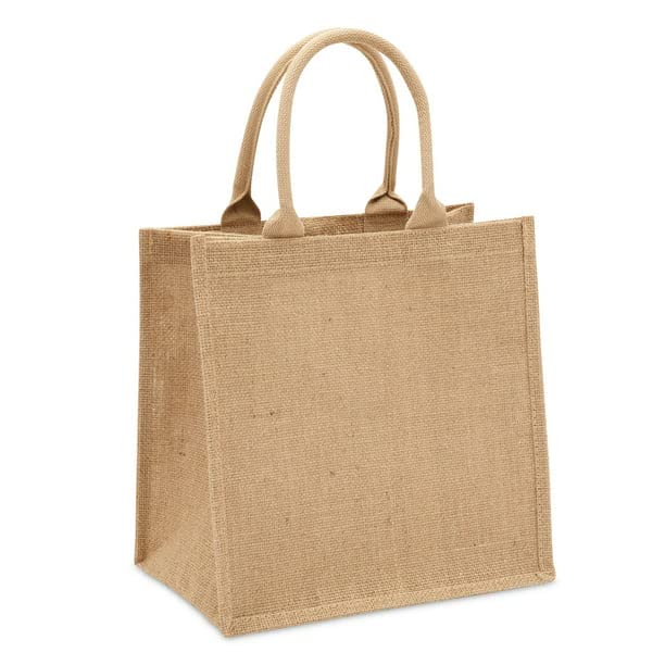 Handmakers Natural Jute Gift Bags for Return Gifts Pack of 50 (12x12x5 inch)