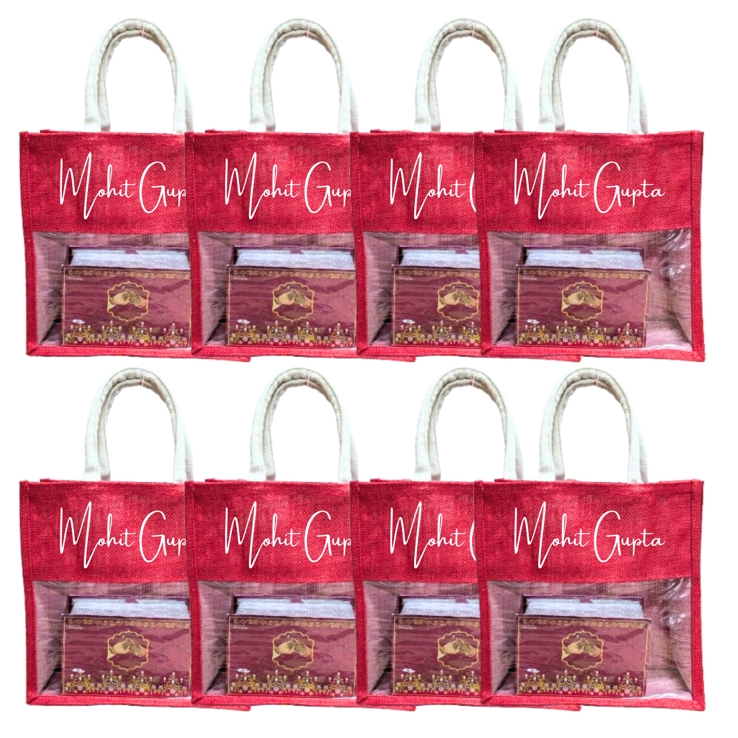 Handmakers Red Jute Bag 12x12x5Inch