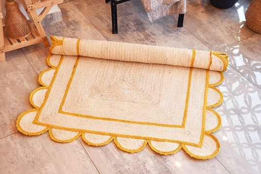 yellow jute carpet 2X3 Feet'