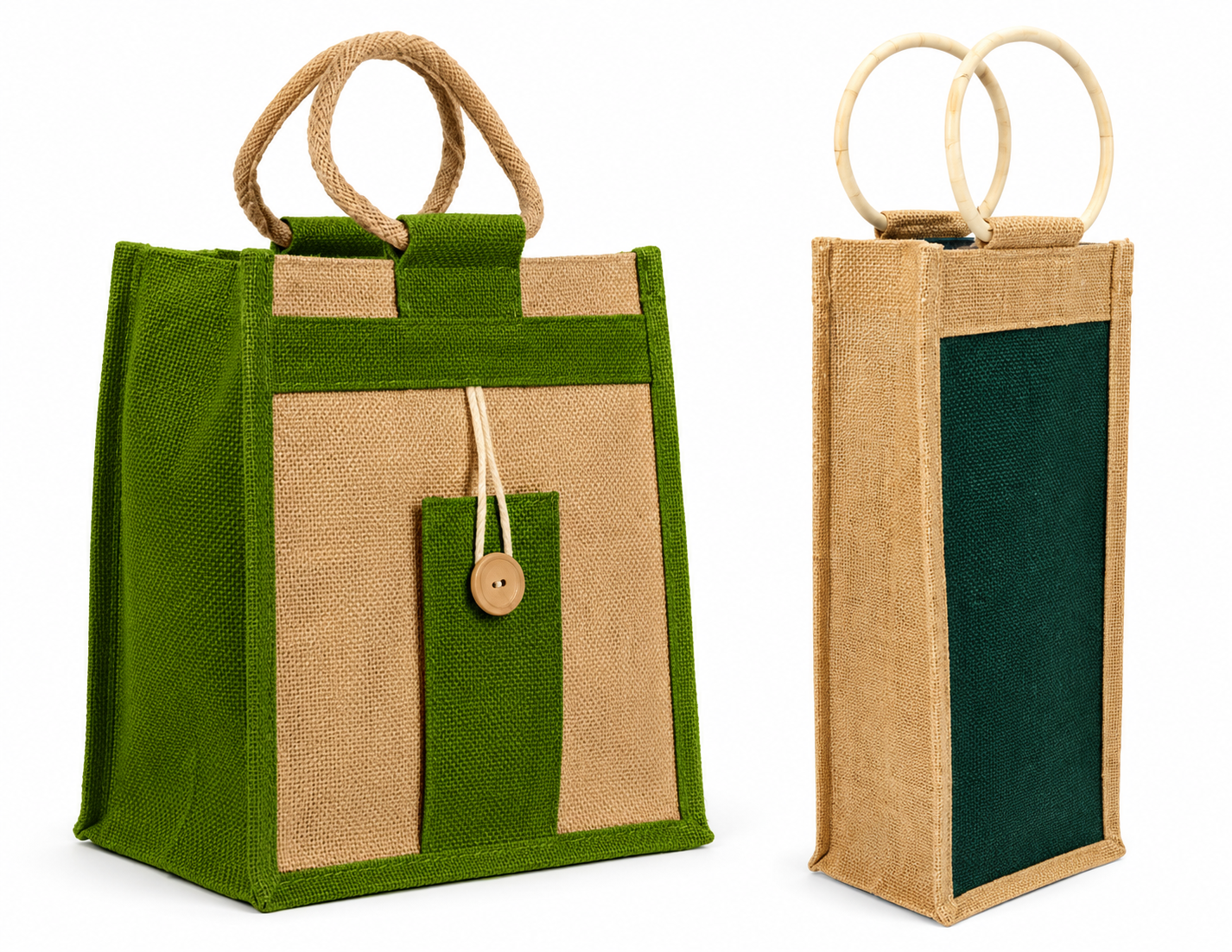 handmakers Sustainable Eco Jute Bag with Carry water bottle Bag