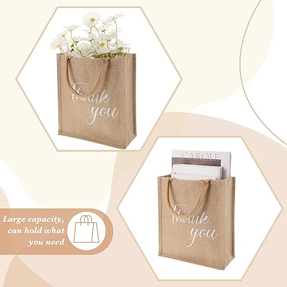 Handmakers Thank You Jute Gift Bags – Pack of 10 | Reusable Tote