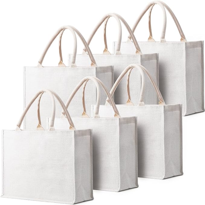Jute Tote Bags with Handles & Laminated Interior