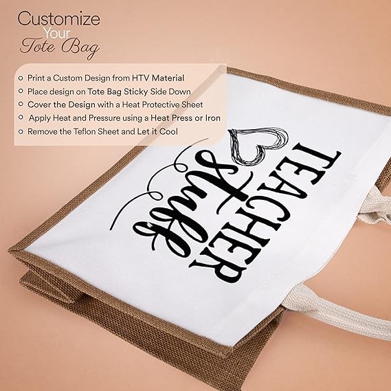 10 Pack Burlap Jute Tote Bags with Handles – Reusable White & Khaki Canvas Gift Bags for Shopping, Wedding & DIY Use