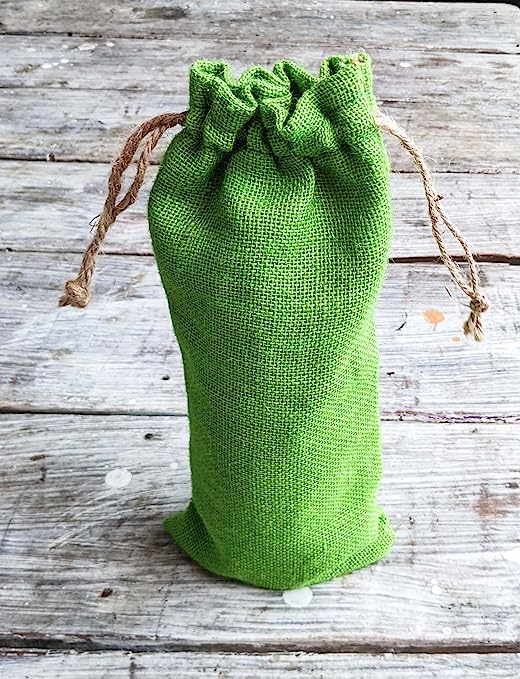 Green wine gift bags