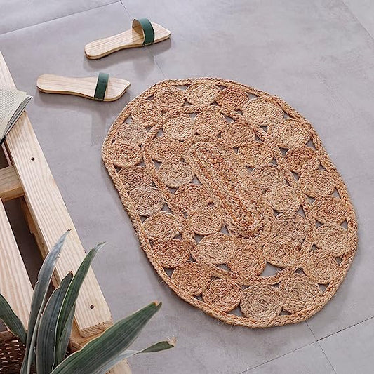 20x30 Inches Oval Natural Jute Rug