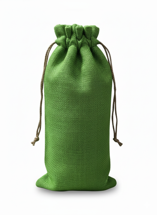 jute bottle bag green
