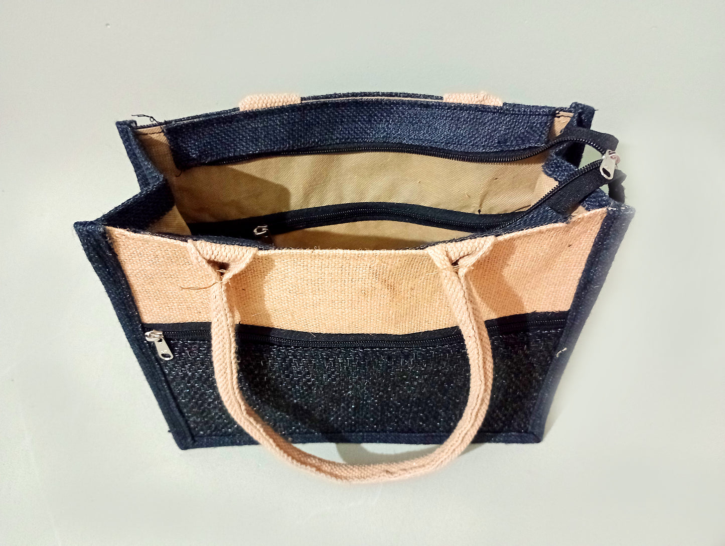 Handmakers Sustainable Natural Jute Black Shoulder Bag for Ladies | Handbags for Women