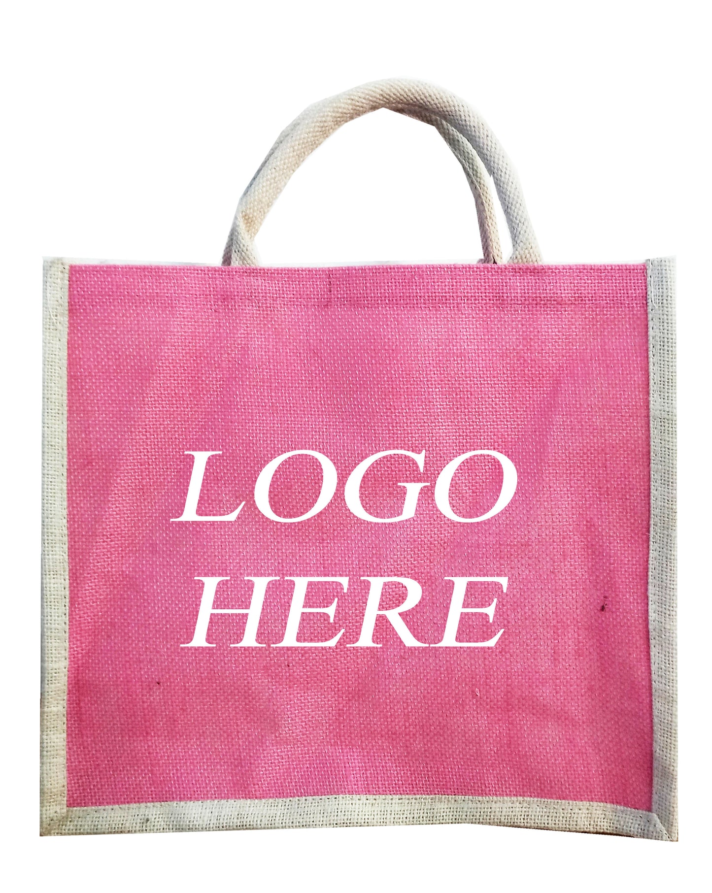 Pink white Jute Bags for Gifts