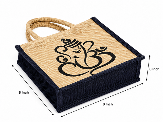 Handmakers Small Ganesha Jute Bags for gifts for special religious occasion