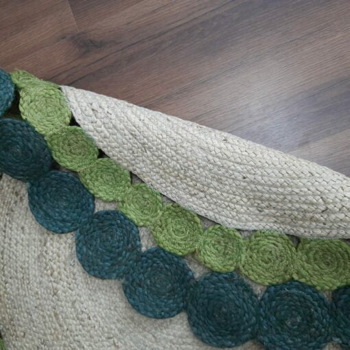 handcraft jute rugs with circle border