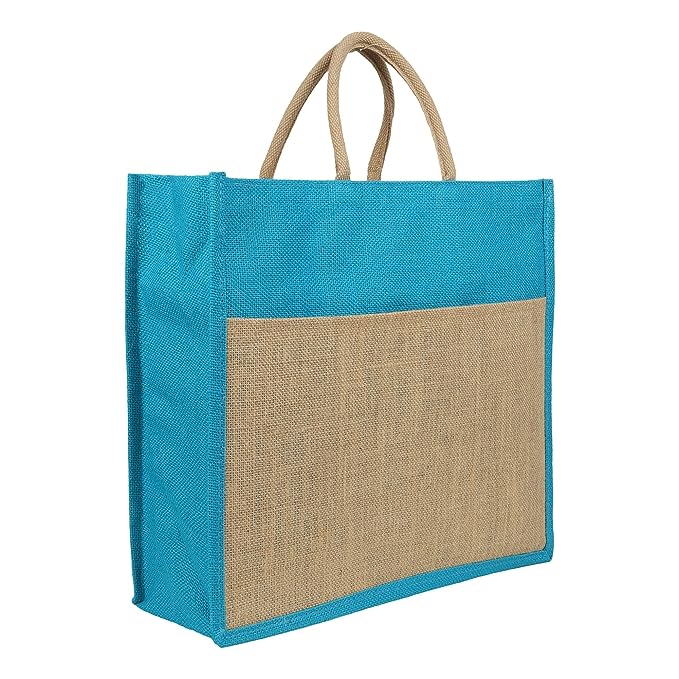 Handmakers Large Jute Grocery Bag with Zip & Strong Handles