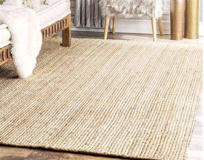 Natural Beige Jute Carpet Jute Floor Mat With Beige Rectangular Shape- 4 X  6 FTRectangular Shape 4x6 Carpet