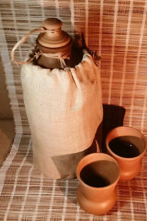 handmakers Beige Water Bottle Bag Set of 2