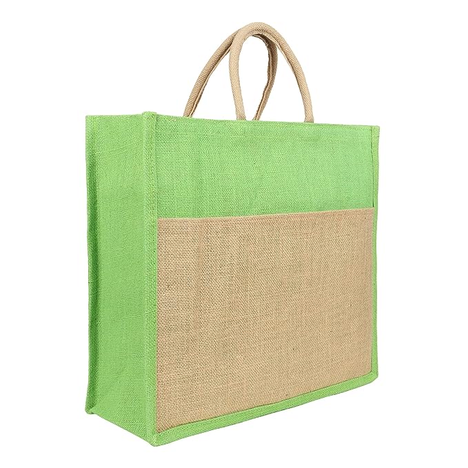 Handmakers Large Jute Grocery Bag with Zip & Strong Handles