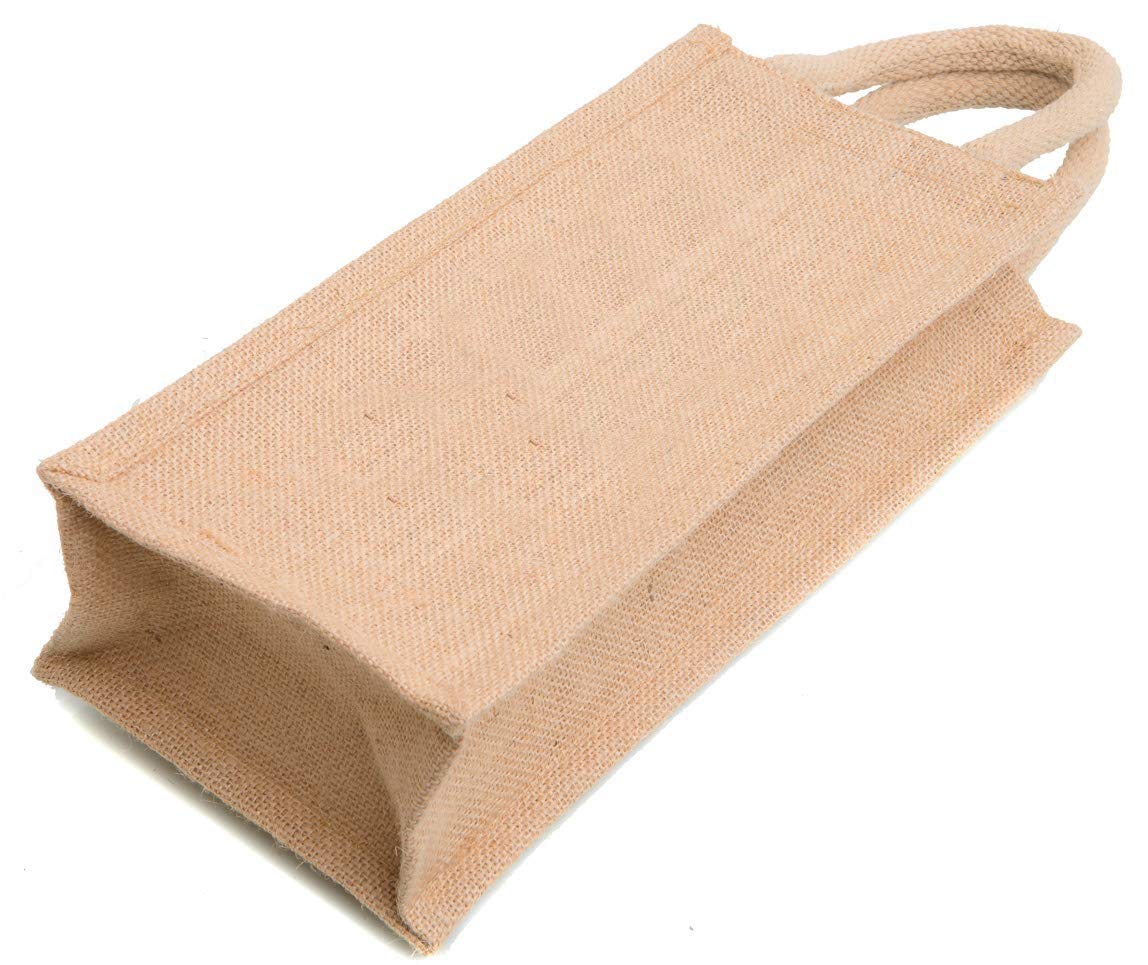 Handmakers Jute Beige Water Bottle bag for office (pack of 2)