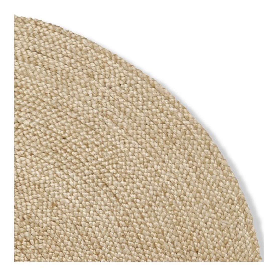 Handcrafted jute rug with a radiant golden