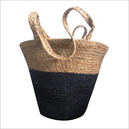 Handwoven Natural Jute Planter Basket, Storage and Decor bag