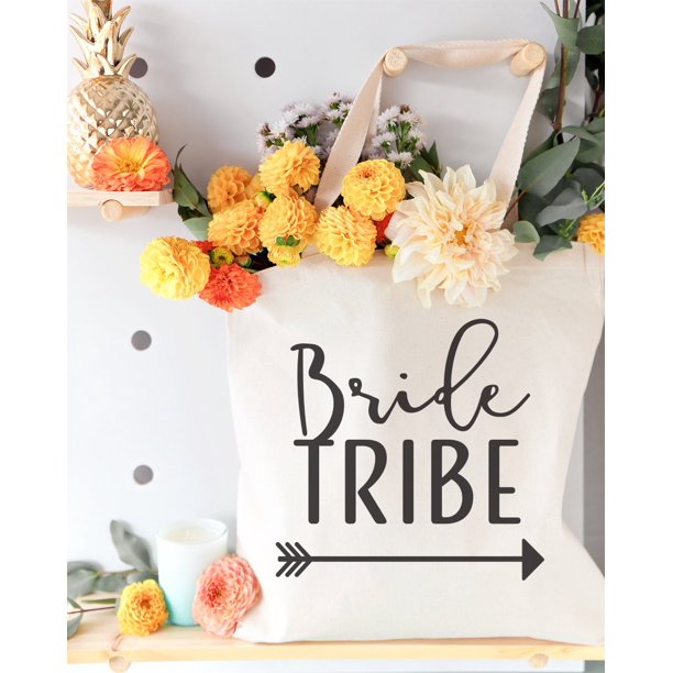 Handmakers Canvas Cloth Tote Bag with zipper and  bride tribe print for shopping