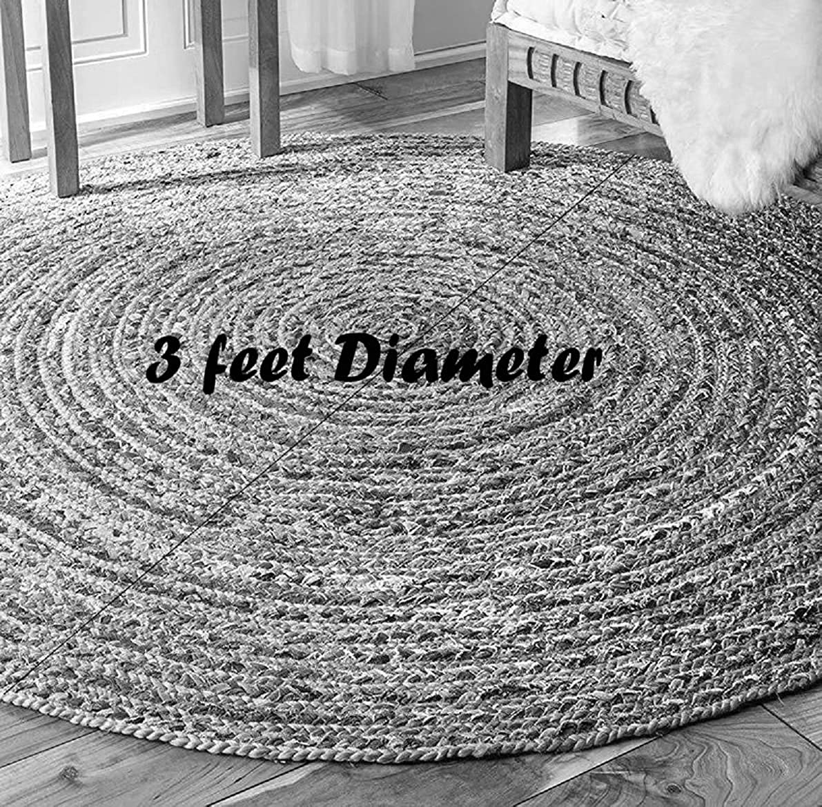 Jute Rug contrasting outer circle