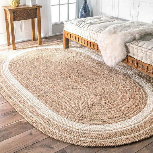 White Oval Carpets for living room