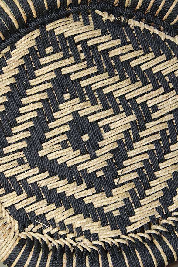 Black & Beige Mudda with Flower Design Set of 2
