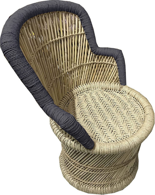 	 Kids Chair With Black Weaving