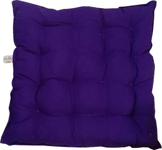 Handmakers Cotton Cushion with Square shape for Chair Seat Cushion (18 inch X 18 Inch, Blue)