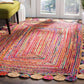 Jute & Cotton Carpet With Multicolor Outer Circle