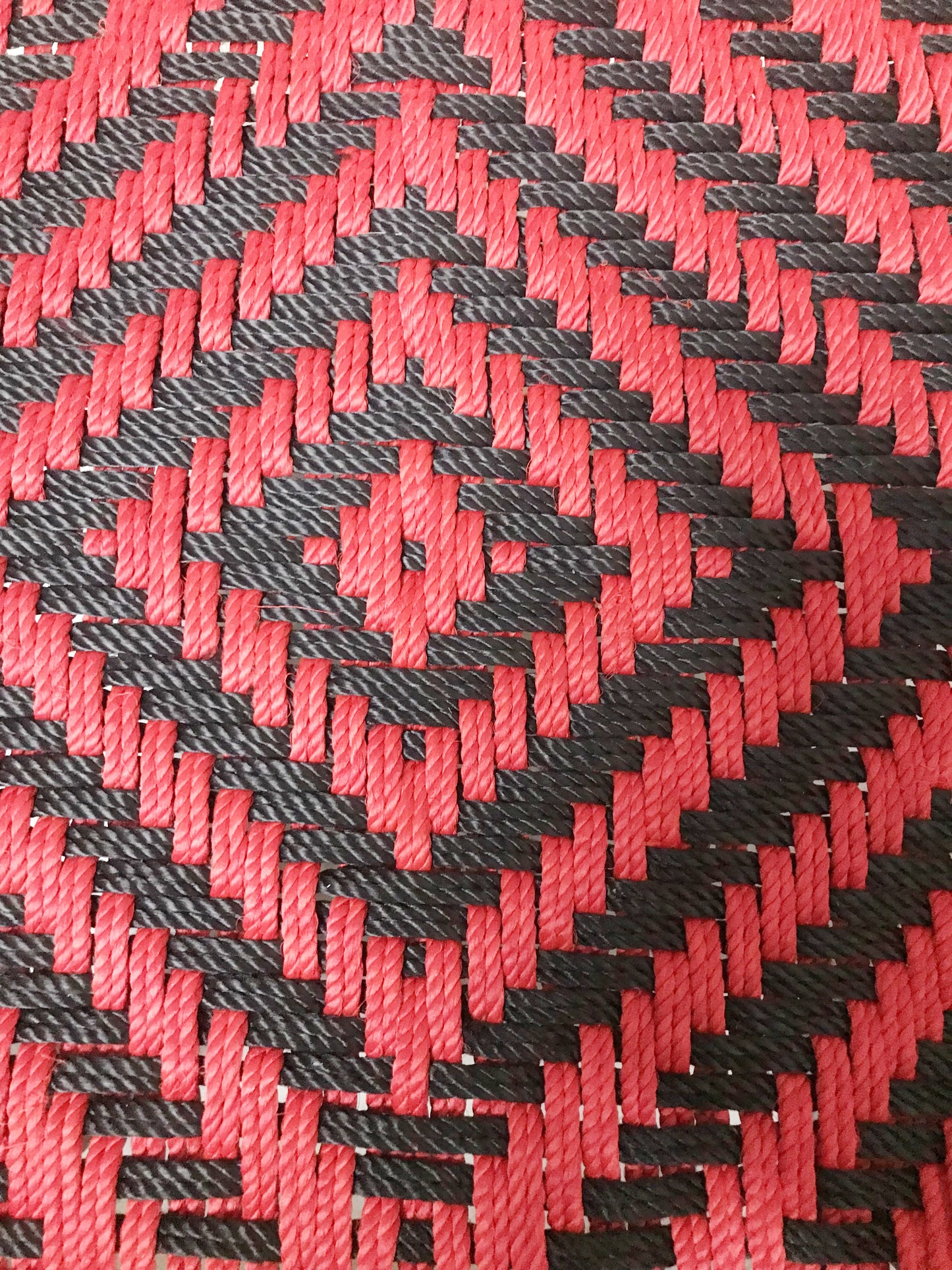Handmakers Black and Red Wooden Weaving Chowki