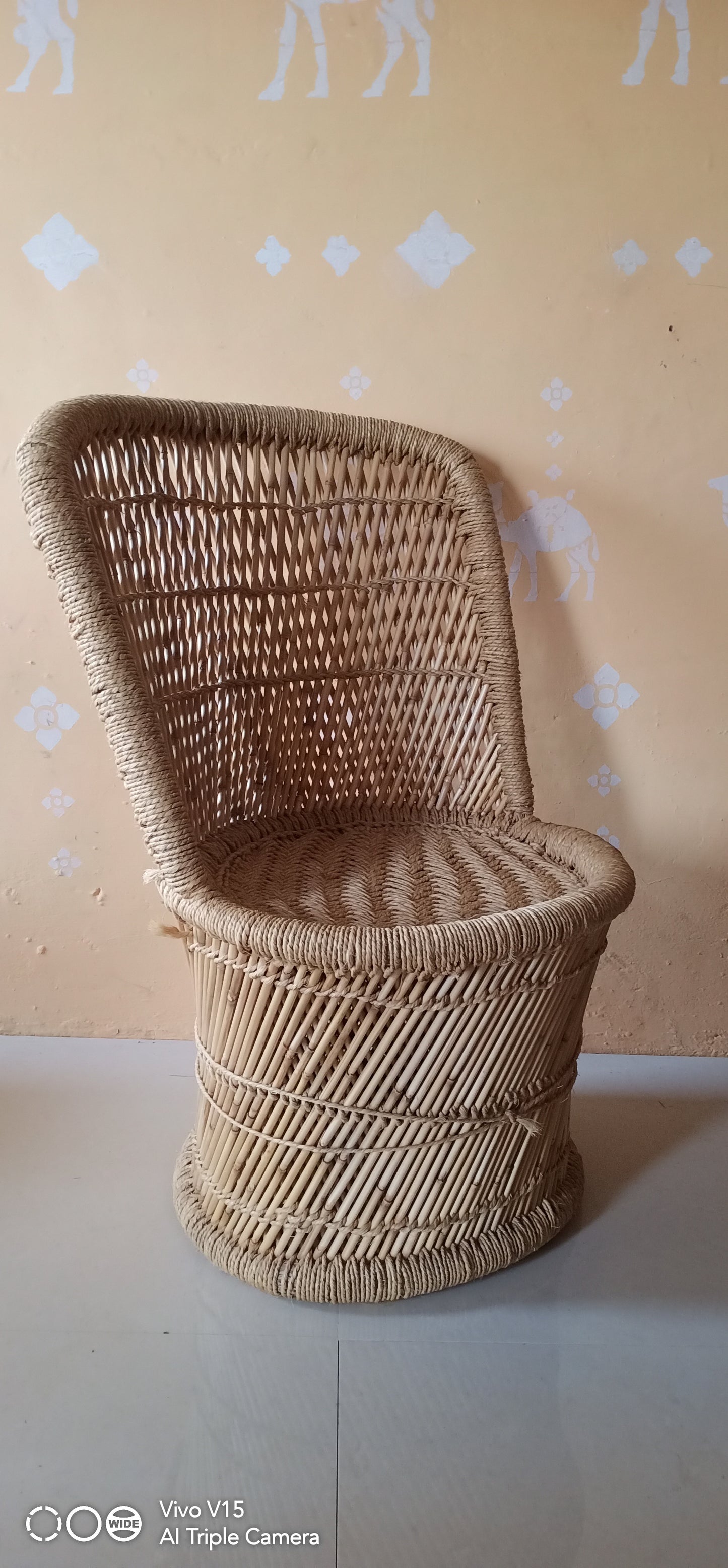 Bamboo Mudda Weaving Round Outdoor Chair