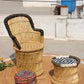 Black Bamboo Chair With Flower Design White & Black Bamboo Mudda Stool