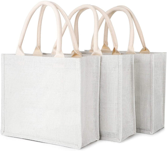 Handmaker white jute tote bag – reusable & eco-friendly
