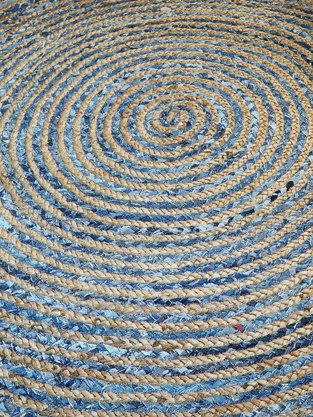 Handmakers! Jeans juteHandmaker! Jute Beige area rug with outer circle Round Area Rug for living room