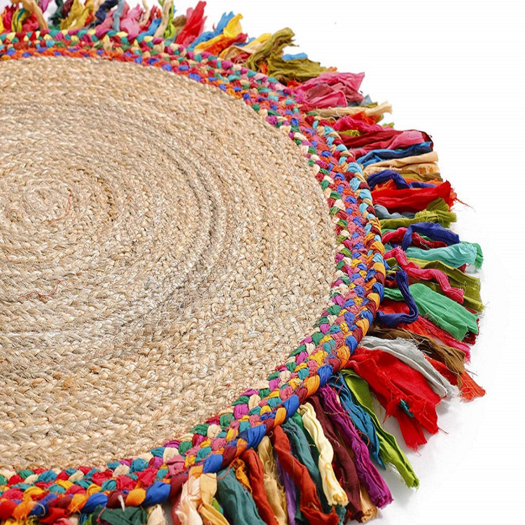 Handmaker ! Jute and cotton are rug with cutting strips for living room