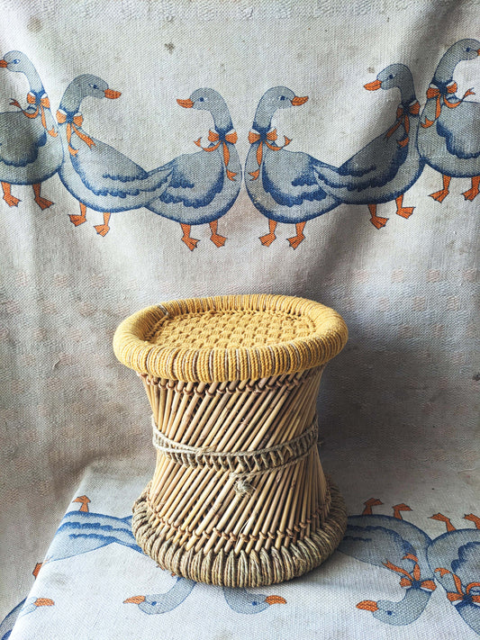 Yellow Bamboo stool