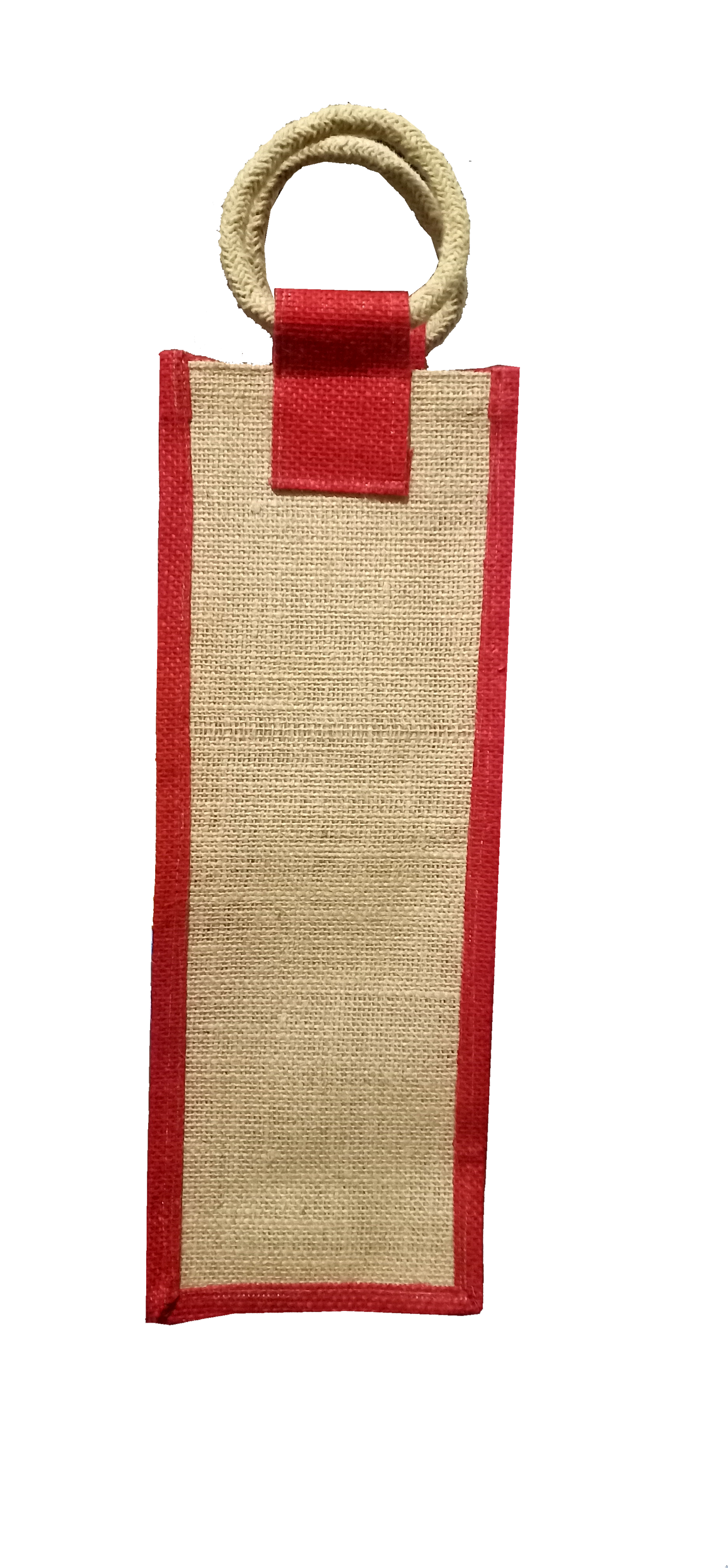 Handmakers Red and Beige jute water bottle bag Pack of 2