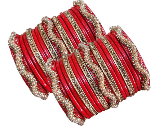 Handmakers ! Traditional & Enthic Bridal & Partywear Red Lac ChudaaSet Of (15+15)