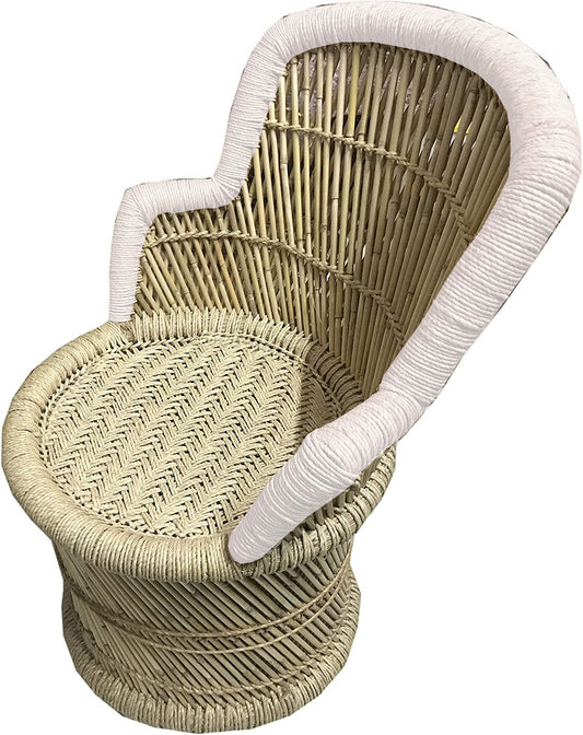 Handmakers Bamboo Mudda Chair with white color for kids