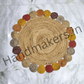 Handmakers Jute and cotton are rug with multiclored outer circle for living room