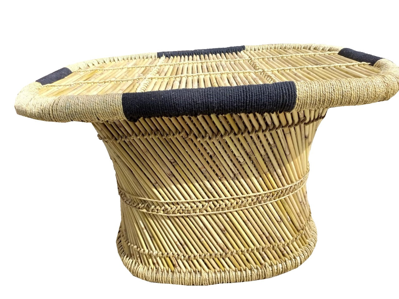 Handmakers | Natural Handmade Bamboo ( Sarkanda ) Black and Beige Tea Table