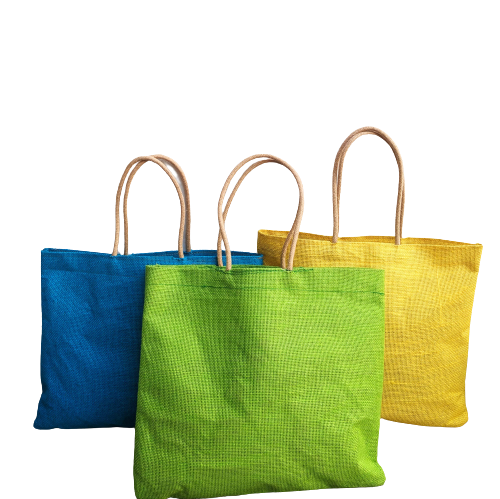 Handmaker Handmakers Combo of 3 Printed Jute Shopping Bags with Zipper