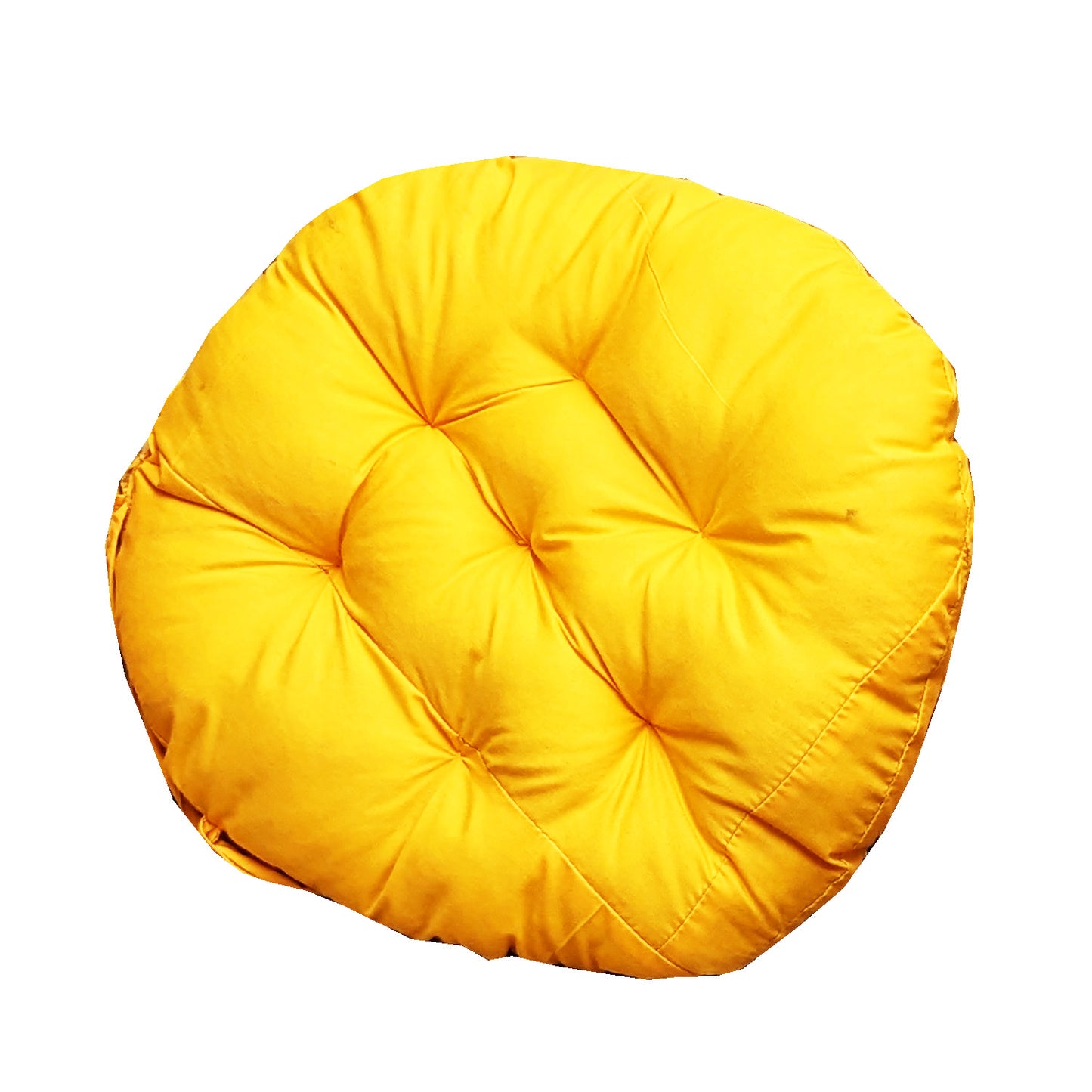 Handmakers Yellow Color Pure Cotto Round Cushion 18X18 inch (Pack of 4 )