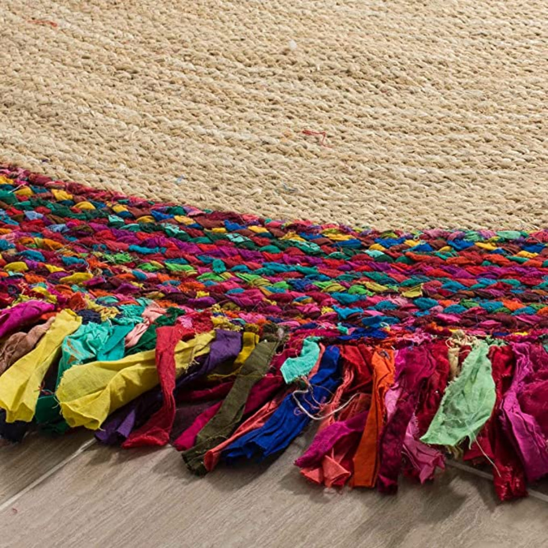 Handmaker ! Jute and cotton are rug with cutting strips for living room