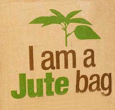 Natural Jute bag with print design (Set of 2)