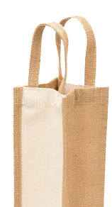 Handmakers Jute Water Bottle Bag with White and Beige color Pack of 2