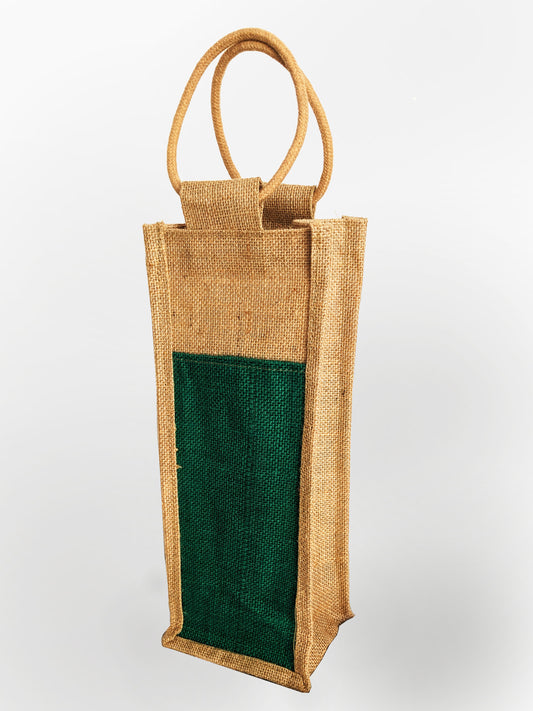 Green jute bottle bags