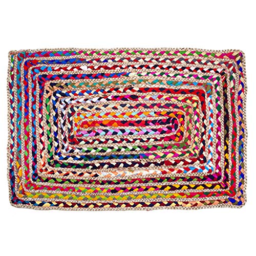 Natural Beige Jute Carpet Jute Floor Mat With Beige Rectangular Shape- 3X5 FTRectangular Shape 4x6 Carpet